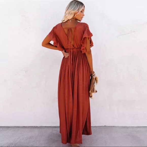 Boho Gauze Maxi Dress Vacation Coverup - Picture 4 of 7